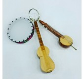 Необычный деревянный брелок "Тар, каманча и гавал"