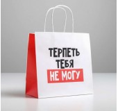 Пакет подарочный «Терпеть тебя не могу»